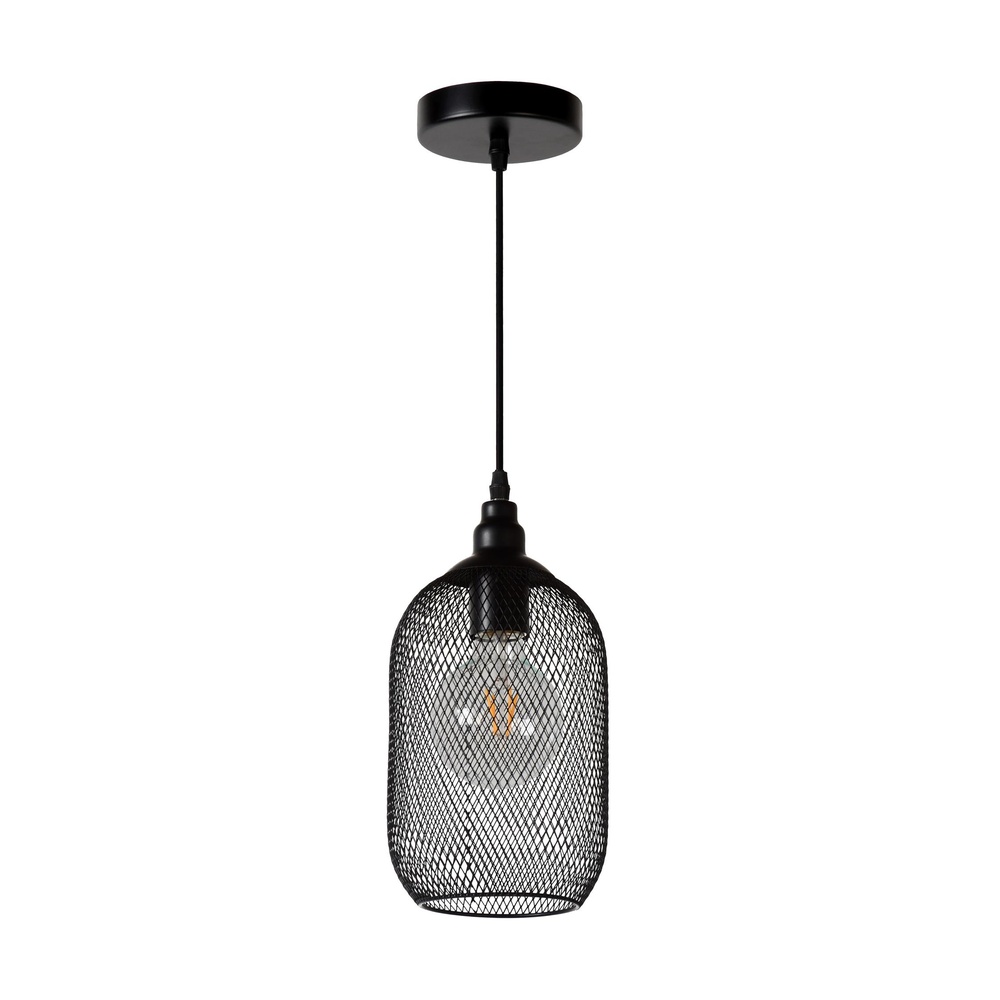 Lucide Gaas hanglampMesh Ø 15cm zwart - 43404/15/30